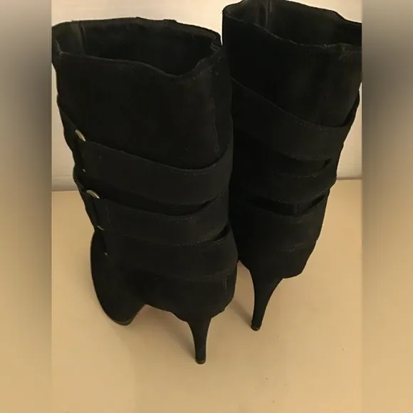 Joie women black suede platform heel boots US 10