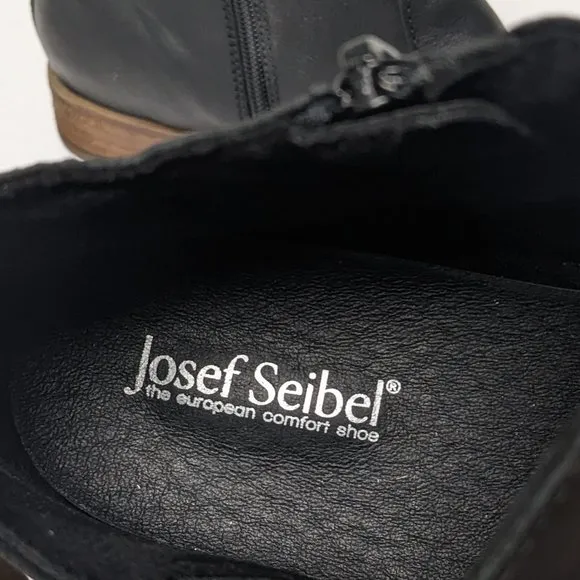 Josef Seibel Sienna 45 Ankle Boots, Black Leather, Women's 41 EU (US 10-10.5)