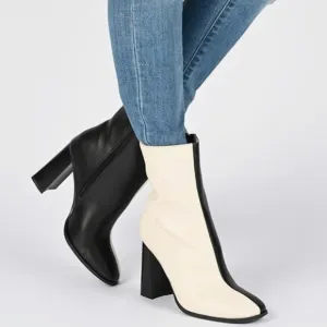 Journee Collection Women January Booties Size 12 NWB (Black/White)