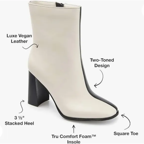 Journee Collection Women January Booties Size 12 NWB (Black/White)
