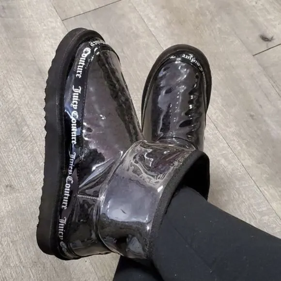 Juicy Couture Black Boots Rain Winter Snow Klash SHOES Women's WOMAN'S Size 7