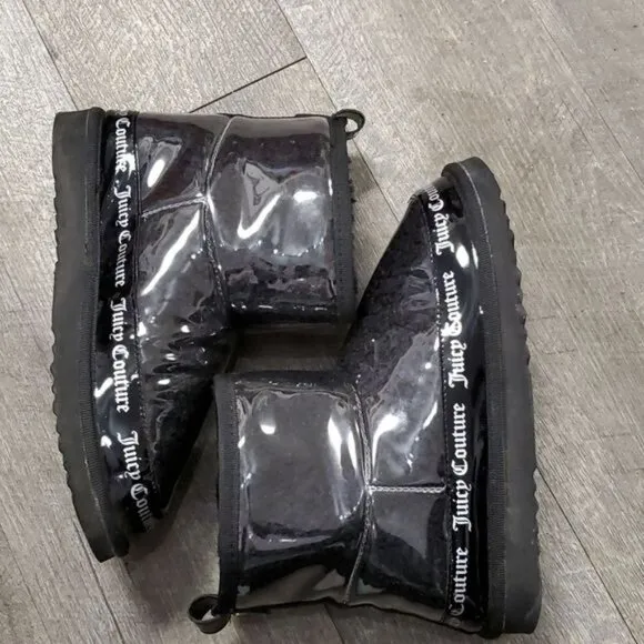 Juicy Couture Black Boots Rain Winter Snow Klash SHOES Women's WOMAN'S Size 7