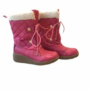 Juicy Couture Quilted Fur Boots Pink Kids Size 2