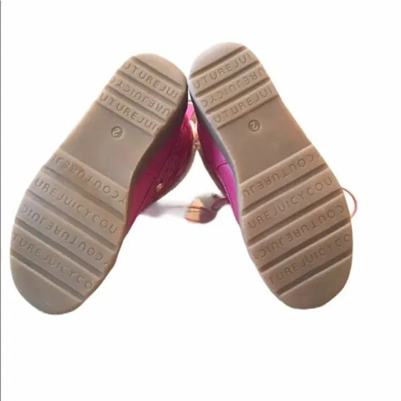 Juicy Couture Quilted Fur Boots Pink Kids Size 2