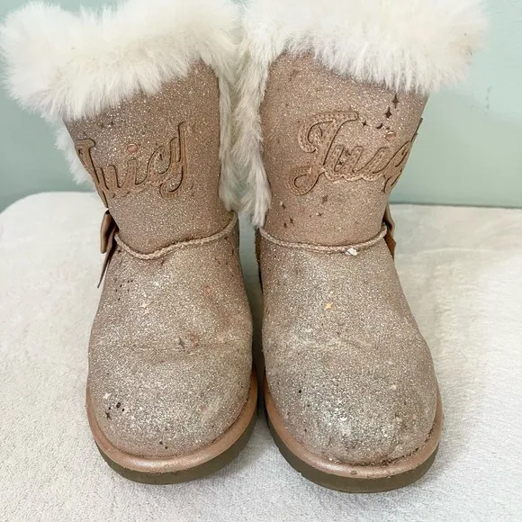 Juicy Couture Toddler Girls Sparkly Faux Fur LIL WINDSOR Boots Size 12M