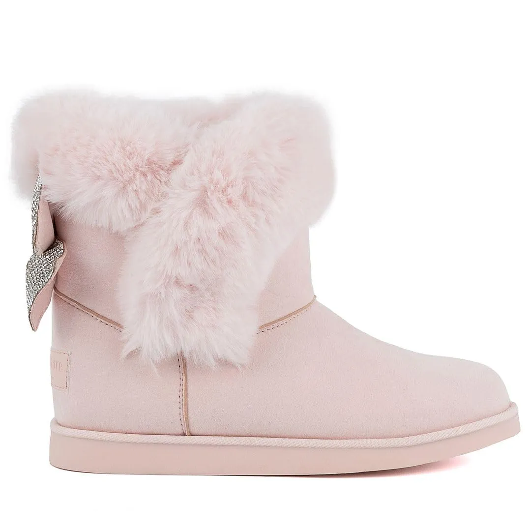 Juicy Couture Women's Slip On Winter Snow Boots Warm & Insulated Fur Lining Comfortable Fashion Booties-King-Black-7