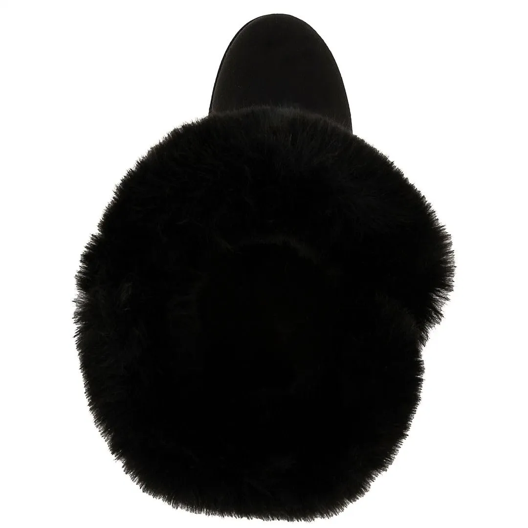 Juicy Couture Women's Slip On Winter Snow Boots Warm & Insulated Fur Lining Comfortable Fashion Booties-King-Black-7