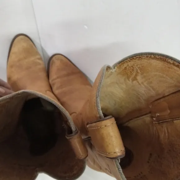 Justin Boots Cowboy Tan Leather Size 8.5 EE