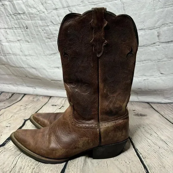 Justin Buck 13&quot; Leather Cowboy Boots for Men size 10