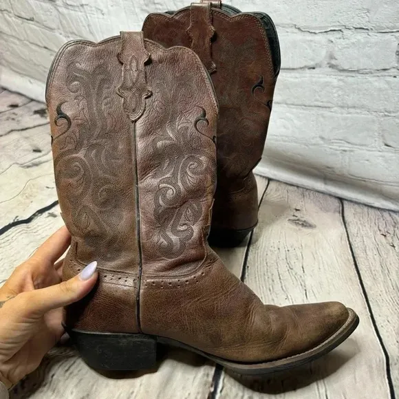 Justin Buck 13&quot; Leather Cowboy Boots for Men size 10