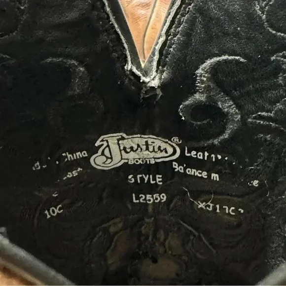 Justin Buck 13&quot; Leather Cowboy Boots for Men size 10