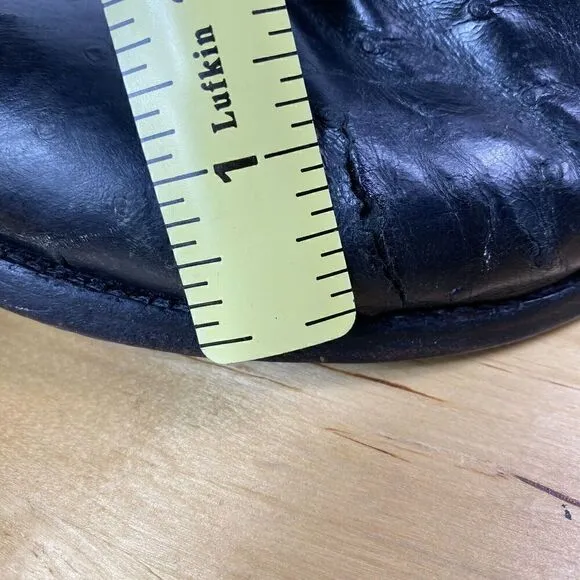 Justin Cowboy Boots Leather Black Full Quill Ostrich Roper Men Size 8.5D Western