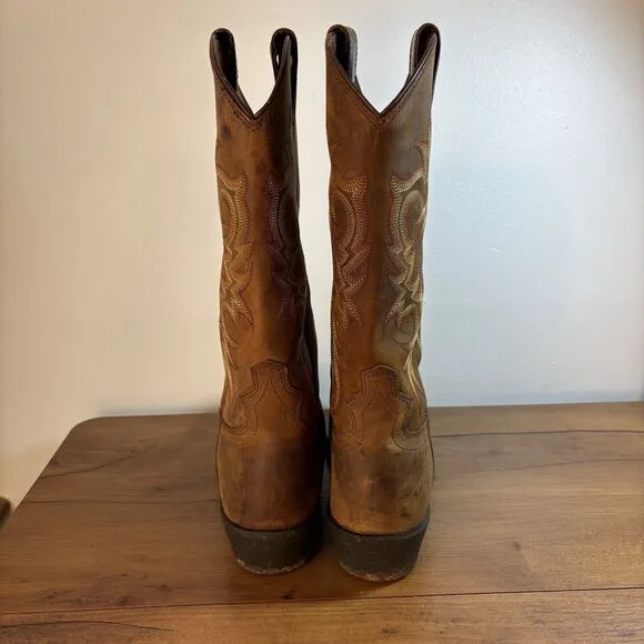 Justin Cowboy Boots Men Stamped Sorrel Apache Foot Style 2551 Size 9 D