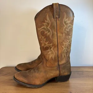 Justin Cowboy Boots Men Stamped Sorrel Apache Foot Style 2551 Size 9 D