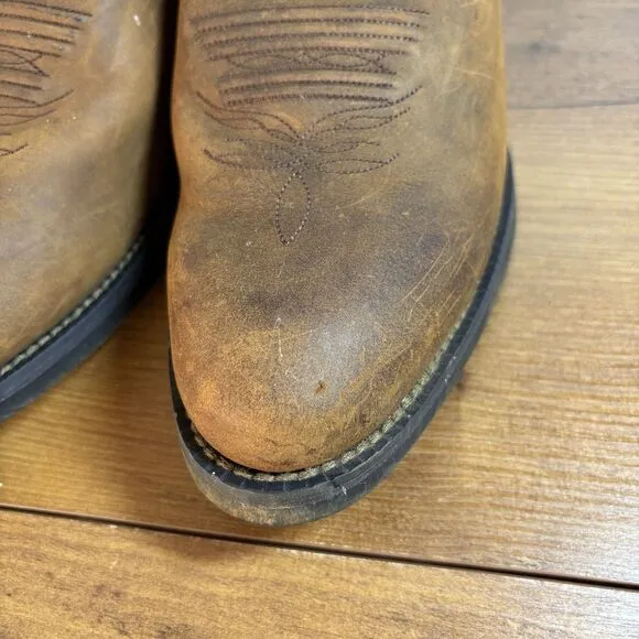 Justin Cowboy Boots Men Stamped Sorrel Apache Foot Style 2551 Size 9 D