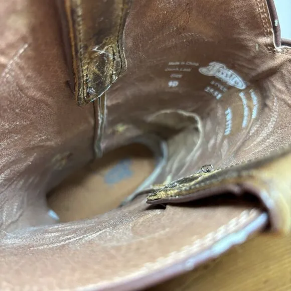 Justin Cowboy Boots Men Stamped Sorrel Apache Foot Style 2551 Size 9 D