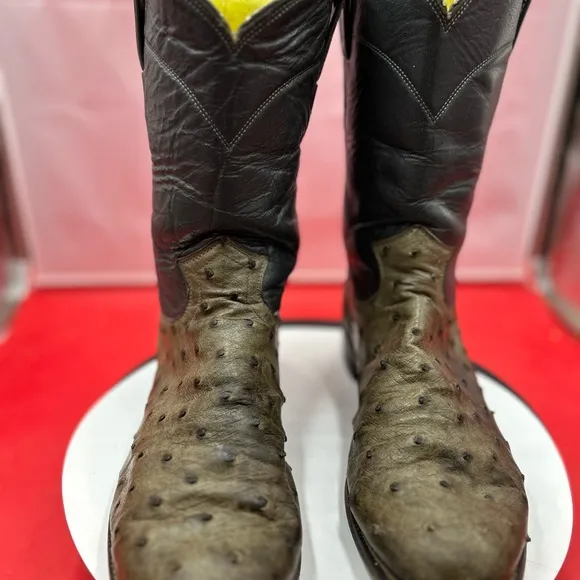 Justin exotic quill 1990s roper cowboy boots