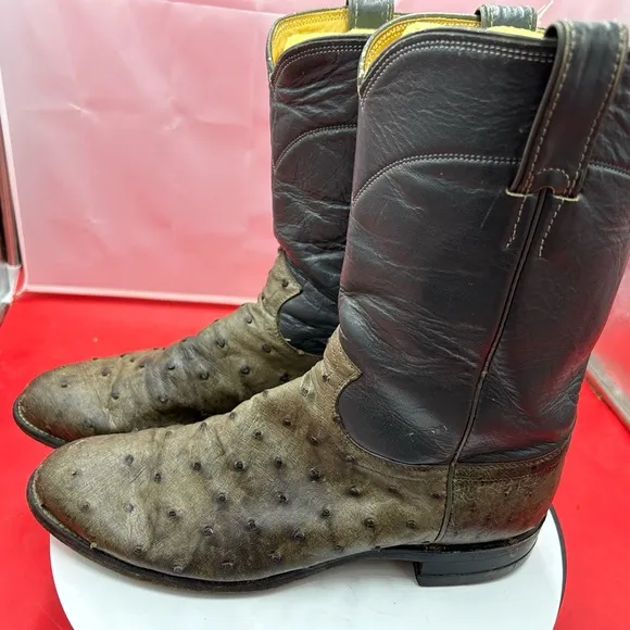 Justin exotic quill 1990s roper cowboy boots