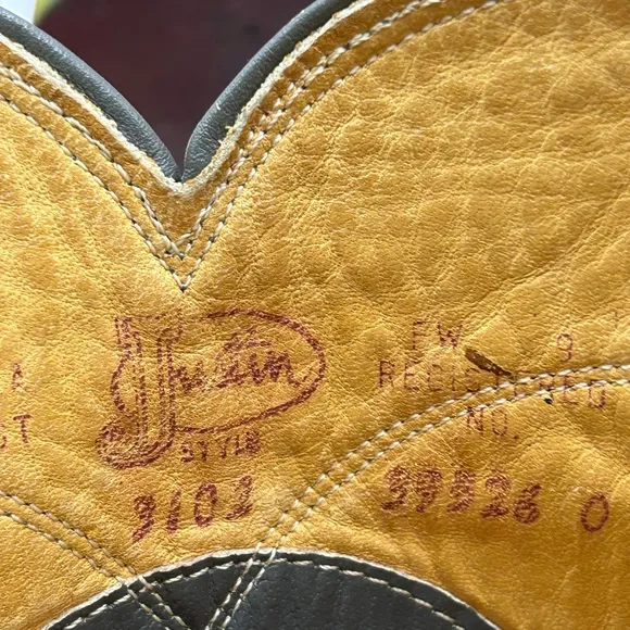 Justin exotic quill 1990s roper cowboy boots