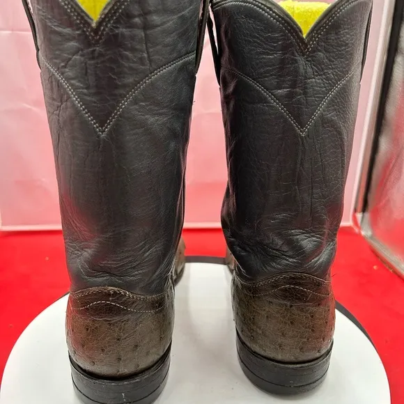 Justin exotic quill 1990s roper cowboy boots