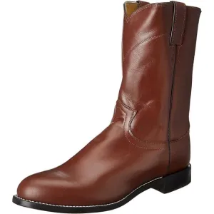 Justin Jackson 10&quot; Roper Cowboy Boots  Men Hand-Nailed Leather Outsole Size 9