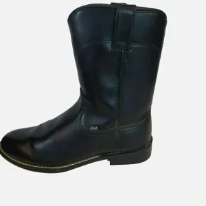 Justin JB3000 Men's Black Leather Boots Size 9.5 EE