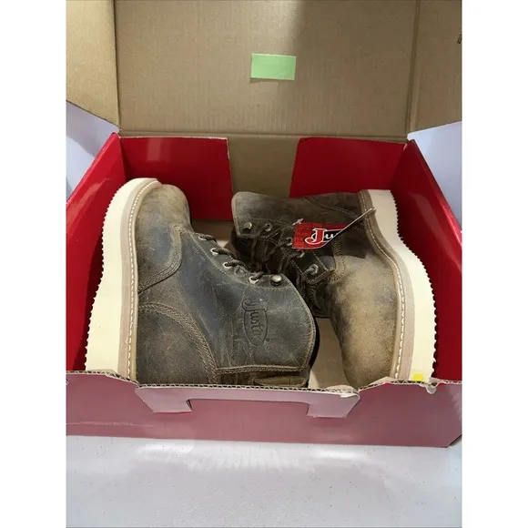 Justin Men's OW709 Maxwell 6&quot; Steel Toe Lace Up Work Boot Size 10.5 D Peanut Tan