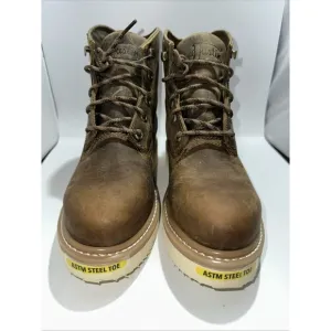 Justin Men's OW709 Maxwell 6&quot; Steel Toe Lace Up Work Boot Size 10.5 D Peanut Tan