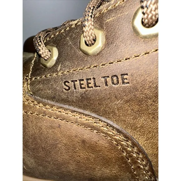 Justin Men's OW709 Maxwell 6&quot; Steel Toe Lace Up Work Boot Size 10.5 D Peanut Tan