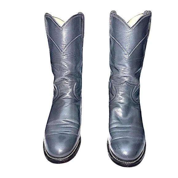 Justin Ropers Cowboy Women’s Gray Boots Size 5 C Pre-Owned L3506 Made In USA