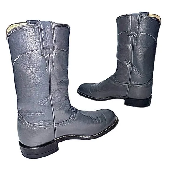 Justin Ropers Cowboy Women’s Gray Boots Size 5 C Pre-Owned L3506 Made In USA