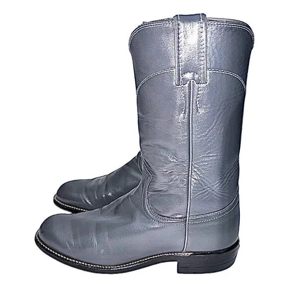 Justin Ropers Cowboy Women’s Gray Boots Size 5 C Pre-Owned L3506 Made In USA