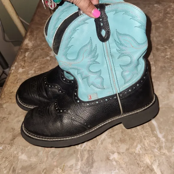 Justin Women Gypsy Gemma Black and Blue Western Boots