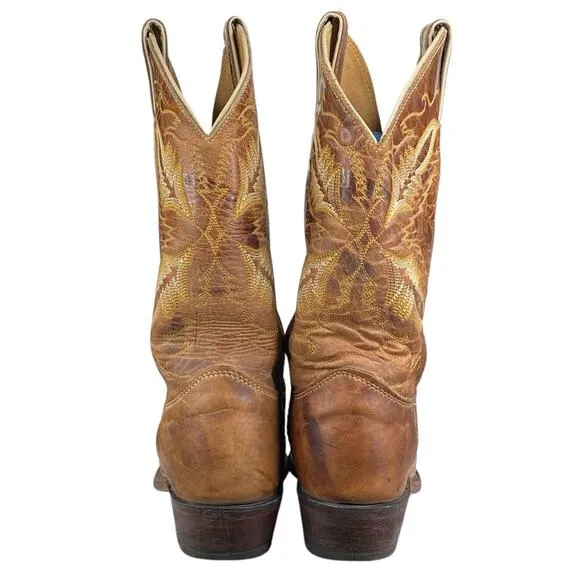 Justin Women’s Bent Rail Brown Distressed Leather Cowgirl Boot Size US 7