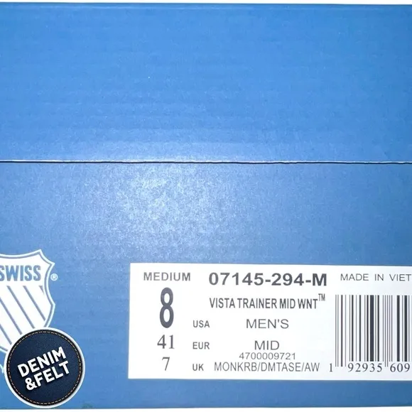 K Swiss Men’s Vista Trainer Mid WNT Hight Top Sherpa Lined Shoe| Brown | NEW/NIB