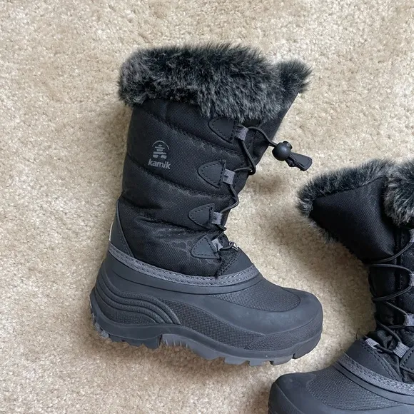 Kamik Boys/Girls Faux Fur Snow Boots Size 11