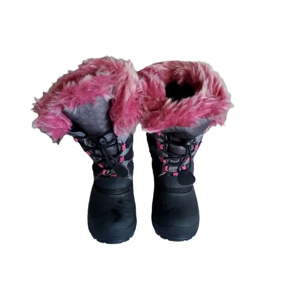Kamik Girl's Gray/Pink Snowgypsy L Winter Boots Kids Size 12