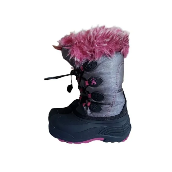 Kamik Girl's Gray/Pink Snowgypsy L Winter Boots Kids Size 12