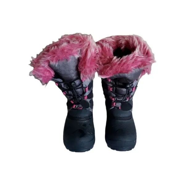 Kamik Girl's Gray/Pink Snowgypsy L Winter Boots Kids Size 12