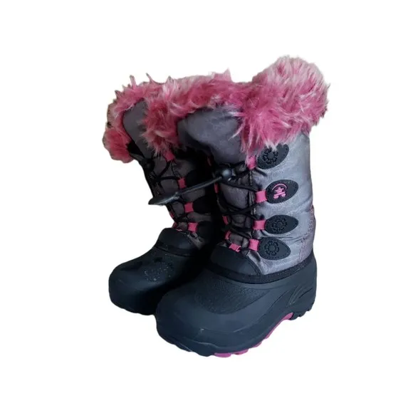 Kamik Girl's Gray/Pink Snowgypsy L Winter Boots Kids Size 12