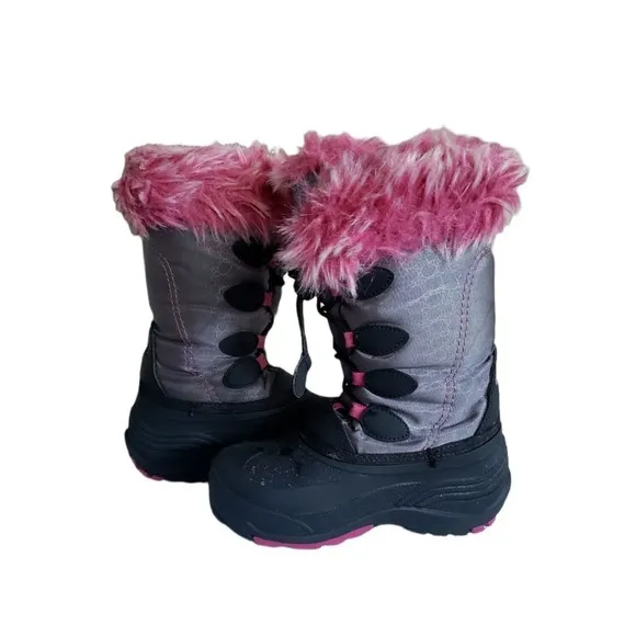 Kamik Girl's Gray/Pink Snowgypsy L Winter Boots Kids Size 12