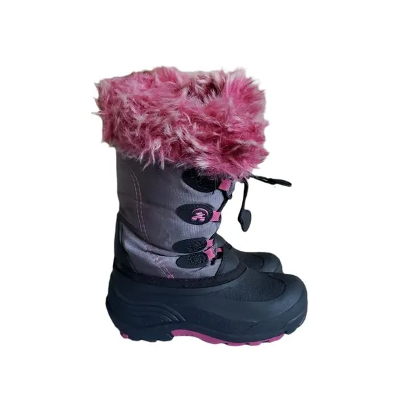 Kamik Girl's Gray/Pink Snowgypsy L Winter Boots Kids Size 12