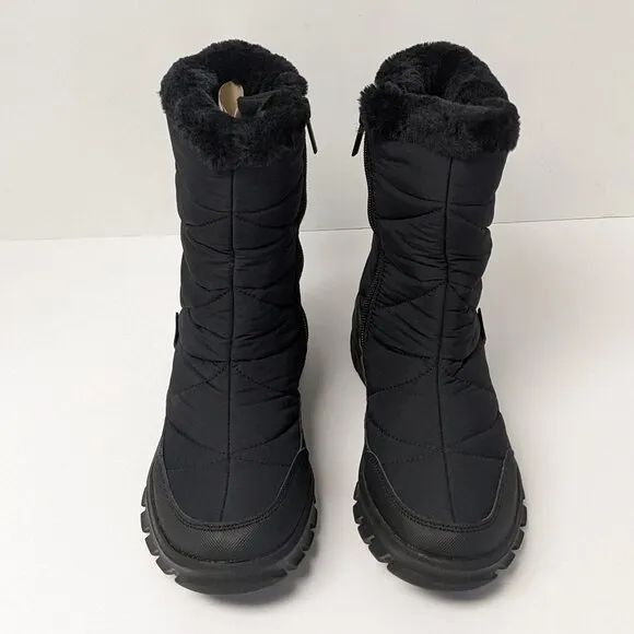Kamik Snowdon Zip Waterproof Winter Boots, Black, Women's 7