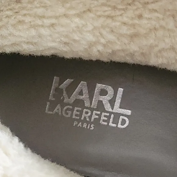 Karl Lagerfeld Paris Ankle Boots with Fur Lining Leather Style Belda Mushroom 7w