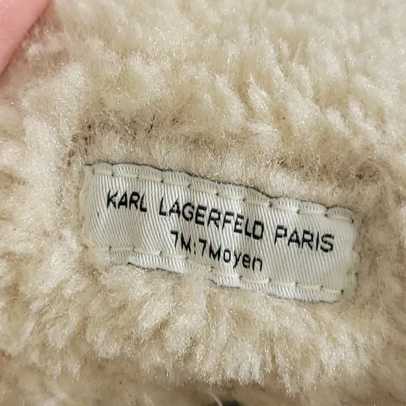 Karl Lagerfeld Paris Ankle Boots with Fur Lining Leather Style Belda Mushroom 7w