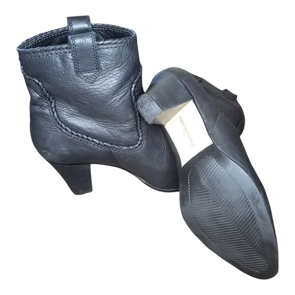 Karl Lagerfeld‎ Paris Ankle Boots Women Sz 8.5 Provence Mid Calf Leather Winter