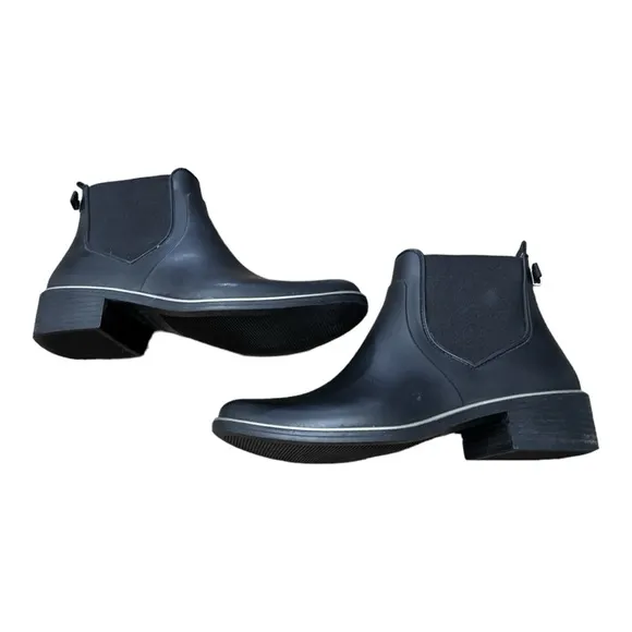 Kate Spade Sedgewick Rain Boots Black Rubber Luxury Water Resistant Women’s Sz 9