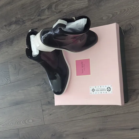 Kate Spade Stylish Black Ankle Rain Boots