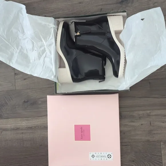 Kate Spade Stylish Black Ankle Rain Boots