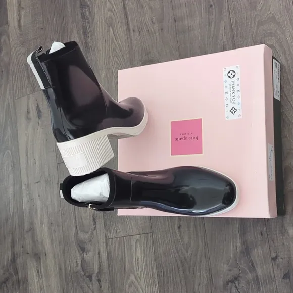 Kate Spade Stylish Black Ankle Rain Boots